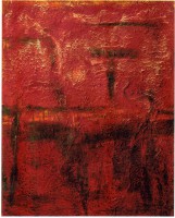 29. ABSTRACTO EN ROJO Y SIENA TOSTADO.